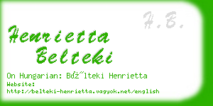 henrietta belteki business card